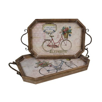 Set 2 tăvi antic line bicycle