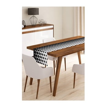 Napron din microfibră pentru masă minimalist cushion covers black dots, 45 x 145 cm