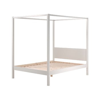 Pat pentru copii vipack pino canopy, 140 x 200 cm, alb