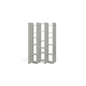 Bibliotecă temahome twin, înălțime 187 cm, decor gri mat
