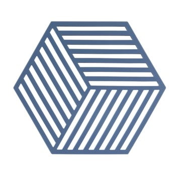 Suport din silicon pentru vase fierbinți zone geo, albastru