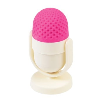 Ascuțitoare cu gumă de șters Rex London Microphone, roz-alb, ⌀ 4 cm imagine
