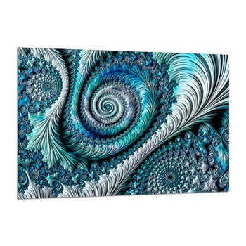 Tablou styler glasspik fractal blue, 80 x 120 cm