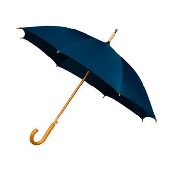 Umbrelă cu mâner din lemn ambiance wooden, ⌀ 102 cm, albastru