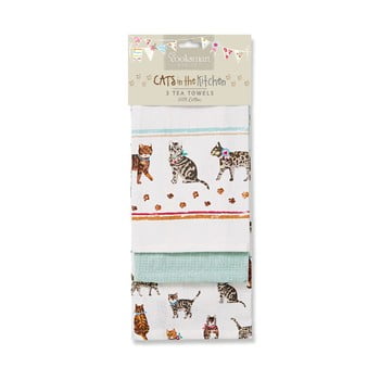 Set 3 prosoape de bucătărie din bumbac cooksmart ® cats on parade