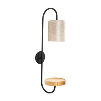 Aplică metalică cu abajur crem opviq lights marylena, negru