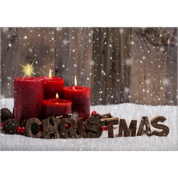 Covor Vitaus Christmas Period Red Candles With Sign, 50 x 80 cm