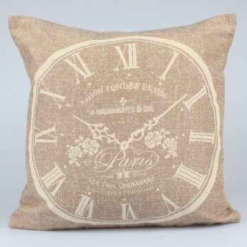 Față de pernă dakls clock, 40 x 40 cm, maro închis
