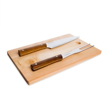 Set tocător din bambus cu tacâmuri pentru barbecue bambum