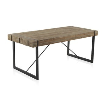 Masă din lemn cu picioare metalice geese robust, 200 x 90 cm