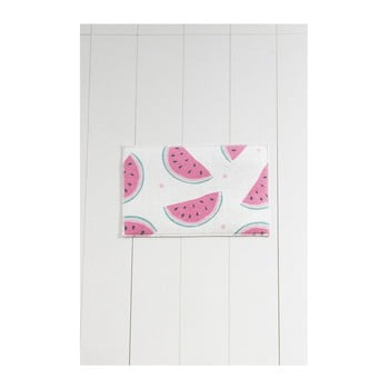 Covor baie tropica watermelon, 60 x 40 cm, alb - roz