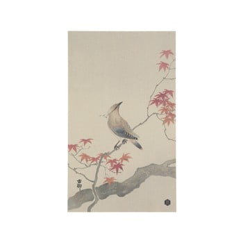 Poster realizat manual din hârtie bepurehome waxwing, 35 x 25 cm