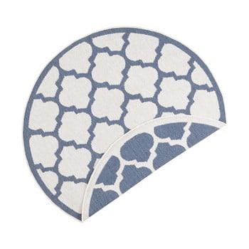 Covor reversibil bougari palermo, ⌀ 200 cm, albastru-crem