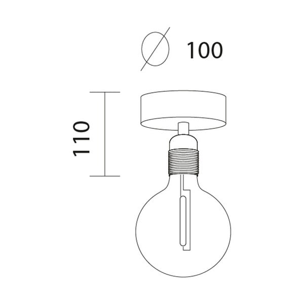 Černé stropní svítidlo se zlatou objímkou Bulb Attack Uno Basic