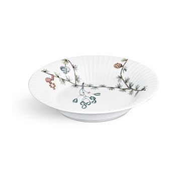 Farfurie din porțelan pentru supă, cu motiv crăciun kähler design hammershoi, ⌀ 21 cm, alb