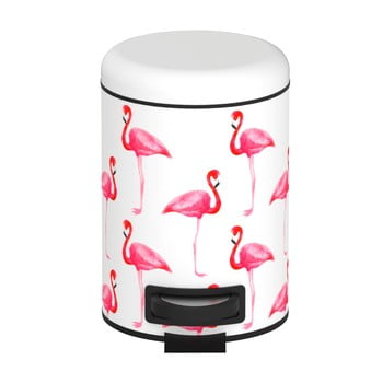 Coș de gunoi cu pedală Wenko Flamingo, 3 l, alb