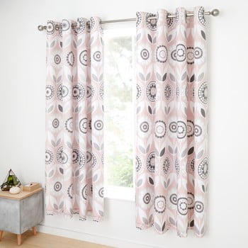 Draperie catherine lansfield annika, 168 x 183 cm, roz - gri