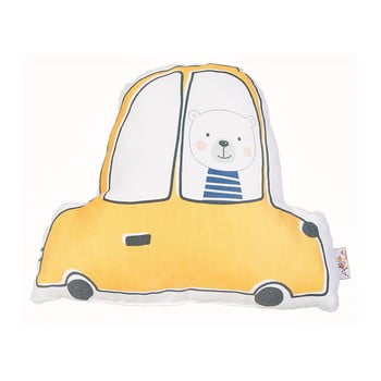 Pernă din amestec de bumbac pentru copii apolena pillow toy car, 25 x 30 cm, galben