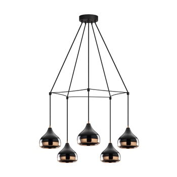 Lustră de 5 becuri opviq lights yildo web, negru