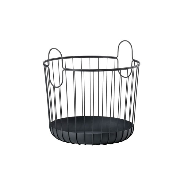 Černý kovový úložný košík Zone Inu, ø 40,6 cm