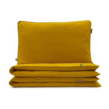 Lenjerie de pat din bumbac pentru pat dublu, Mumla, 200 x 220 cm, galben poza