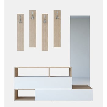 Set mobilier din lemn pentru hol Charles Brown, lățime 137 cm