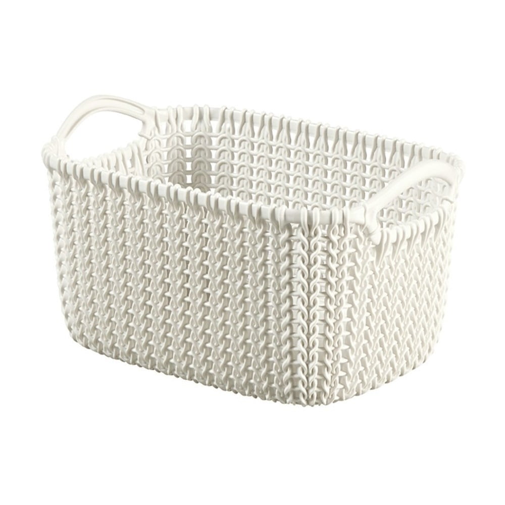 Bílý úložný košík Curver Knit, 3 l