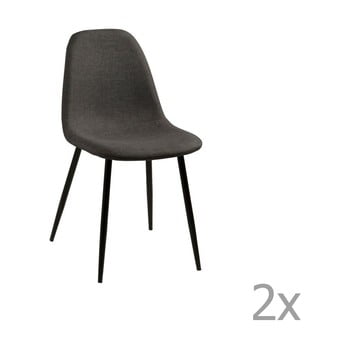 Set 2 scaune actona wilma dining set, gri închis