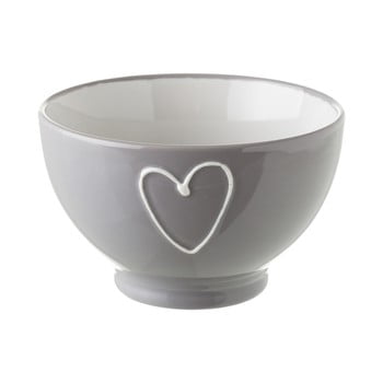 Bol din ceramică unimasa heart, 580 ml, gri
