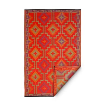 Covor reversibil potrivit pentru exterior, din plastic reciclat fab hab lhasa orange & violet, 90 x 150 cm, violet - portocaliu