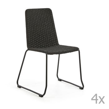 Set 4 scaune la forma meggie, gri închis