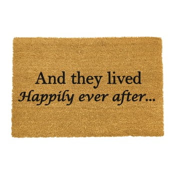 Covoraș intrare din fibre de cocos artsy doormats happily ever after, 40 x 60 cm