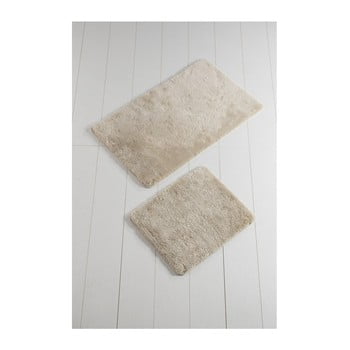 Set 2 covoare de baie colors of square, alb