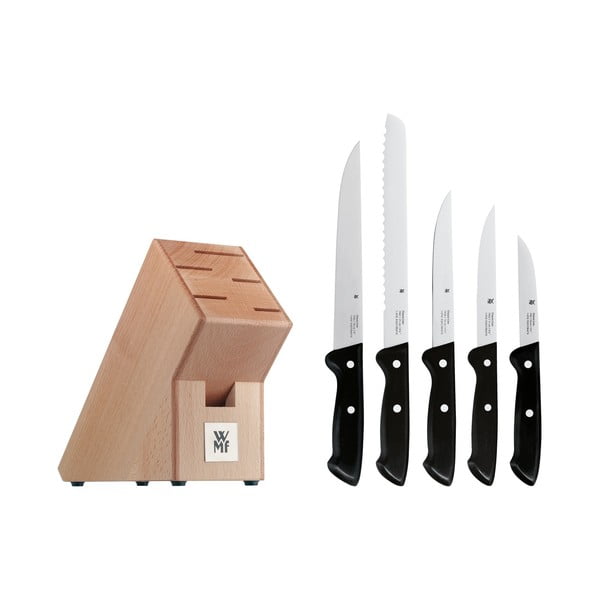 Sada 5 nožů s z nerezová oceli s kuchyňským blokem WMF Cromargan® Classic Line