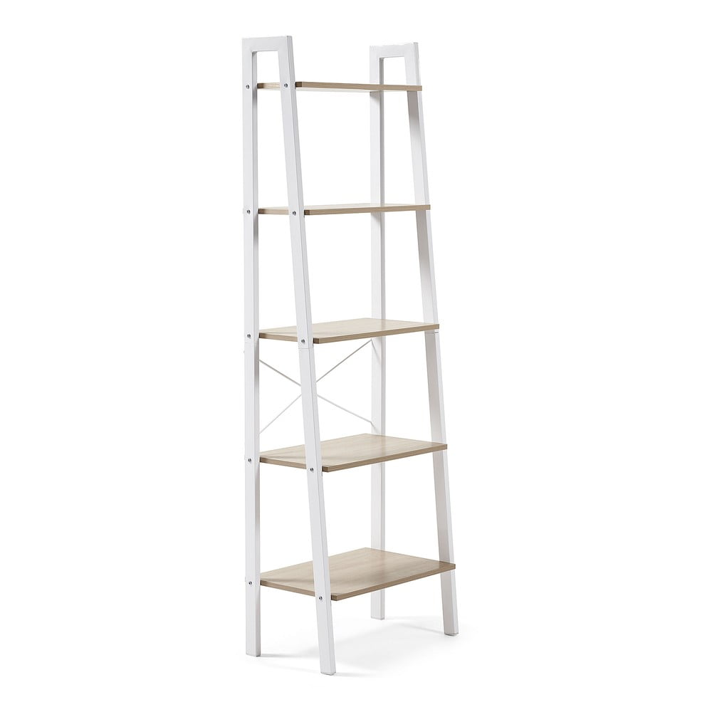 Bílý/v přírodní barvě regál v dekoru dubu 56x172x32 cm Aarhus – Kave Home