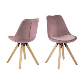 Set 2 scaune actona damia velvet, roz