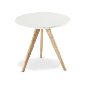 Măsuță auxiliară din lemn furnhouse life, Ø 48 cm, alb