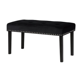 Bancă cu tapițerie din catifea monobeli pauli, lungime 102 cm, negru