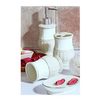 Set accesorii din ceramică pentru baie girly, alb