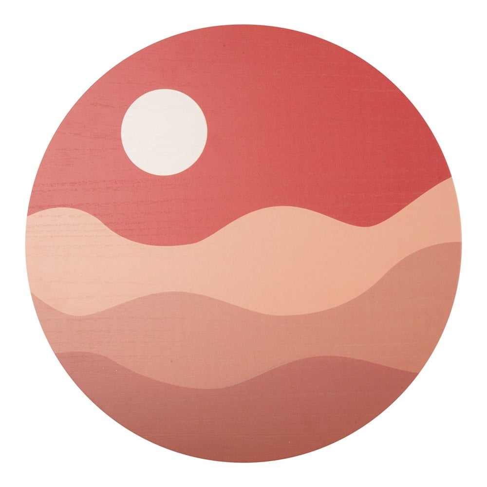 Hnědo-červený nástěnný obraz PT LIVING Clay Sunset, ø 40 cm