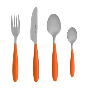 Set 4 tacâmuri din inox brandani ginger, portocaliu