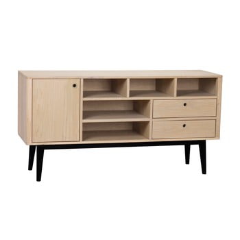 Comodă rowico vienna, lungime 150 cm, culoare lemn deschis-negru