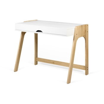 Birou temahome aura, decor stejar cu detalii albe