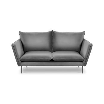 Canapea cu 2 locuri din catifea mazzini sofas acacia, lungime 175 cm, gri