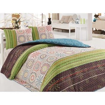 Set cuvertură și fețe de pernă aries green, 200 x 220 cm