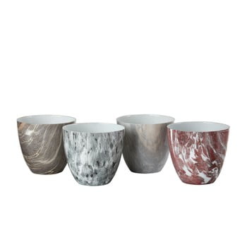 Set 4 suporturi din porțelan pentru lumânări pols potten marble