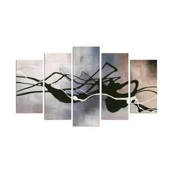 Tablou din mai multe piese black lines, 110 x 60 cm