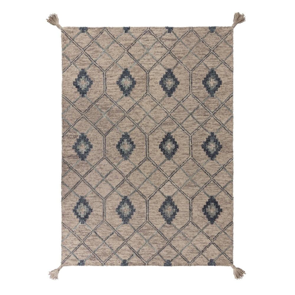 Šedý vlněný koberec Flair Rugs Diego, 200 x 290 cm