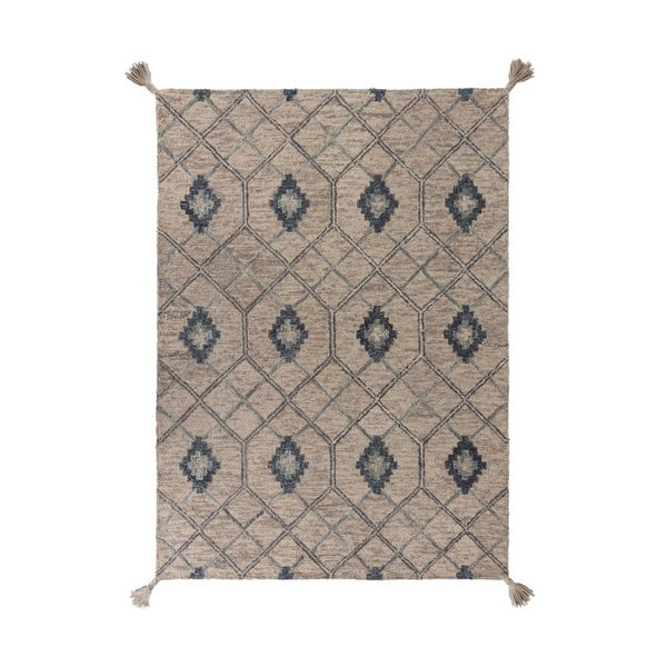 Šedý vlněný koberec Flair Rugs Diego, 120 x 170 cm