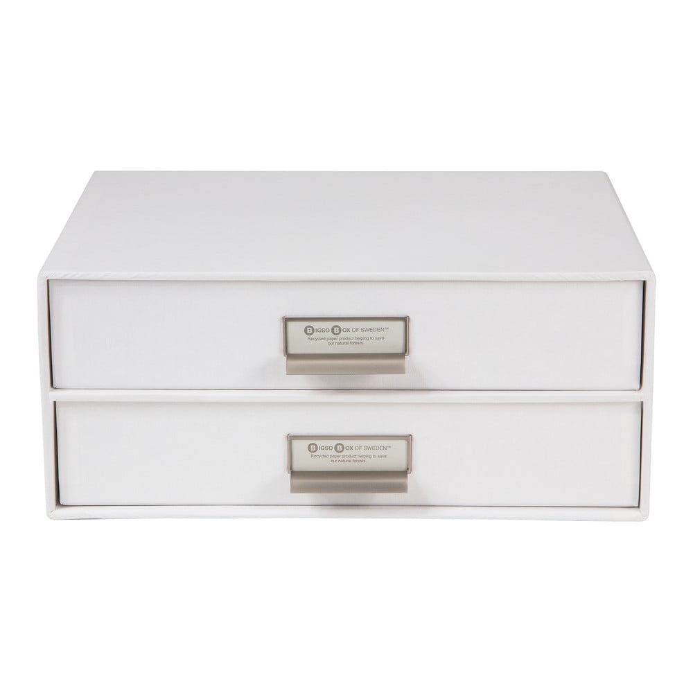Bílý 2patrový šuplík na dokumenty Bigso Box of Sweden Birger, 33 x 22,5 cm